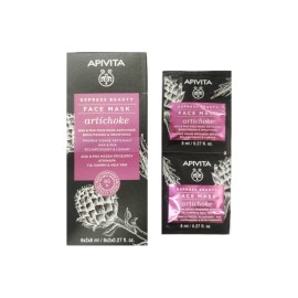 Apivita Express Face Mask Artichoke, Μάσκα Προσώπου με Αγκινάρα 2x8ml