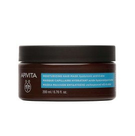 Apivita Moisturizing Hair Mask Hyaluronic Acid & Aloe, Μάσκα Μαλλιών Ενυδάτωσης με Αλόη & Υαλουρονικό Οξύ 200ml