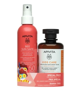 Apivita Promo Pack Bee Sun Safe SPF50 Hydra Kids Lotion, Παιδική Αντηλιακή Lotion Για Πρόσωπο και Σώμα 200ml ΜΑΖΙ με Gentle Kids Hair Body Wash, Παιδικό Σαμπουάν / Αφρόλουτρο 250ml
