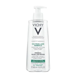 Vichy Purete Thermale Mineral Micellar Water Combination to Oily Skin, Νερό Micellaire με Μεταλλικά Στοιχεία για Πρόσωπο & Μάτια Ιδανικό για Λιπαρές Επιδερμίδες 400ml