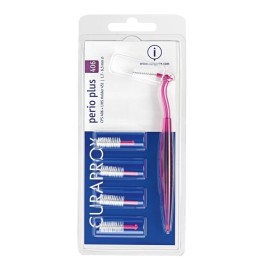 Curaprox Perio Plus 406 Brushes, Μεσοδόντια Βουρτσάκια Καθαρισμού με λαβή σε χρώμα Ρόζ, 5 τμχ
