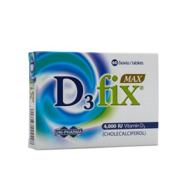 UniPharma D3 Fix MAX 4000iu, Συμπλήρωμα διατροφής με Vitamin D3 60tabs