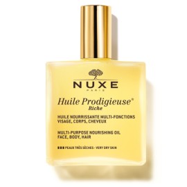 Nuxe Huile Prodigieuse Riche Multi Purpose Dry Oil, Πολυχρηστικό θρεπτικό λάδι για Πρόσωπο, Σώμα και Μαλλιά με πολύτιμα φυτικά έλαια 100ml