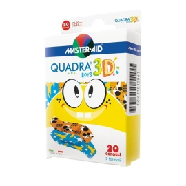 Master Aid Quadra 3D Boys, Χρωματιστό Αυτοκόλλητο Επίθεμα με Τρισδιάστατα Σχέδια 20τμχ