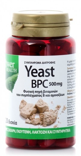 Power Health Power Yeast BPC 500mg,Συμπλήρωμα με Καθαρή μαγιά μπύρας για Ακμή, Μαλλιά, Νευρικό σύστημα, Μνήμη & Συγκέντρωση 120tabs