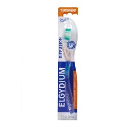 Elgydium Diffusion Soft Toothbrush, Οδοντόβουρτσα Μαλακή για βαθύ καθαρισμό των δοντιών σε χρώμα μπλέ-λευκό 1 τμχ