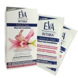Intermed Eva Intima Fresh & Clean Towelettes, Mαλακά πανάκια για την Ευαίσθητη Περιοχή 12τμχ