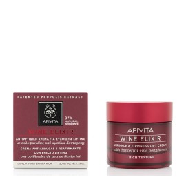Apivita Wine Elixir Rich Texture, Αντιρυτιδική Κρέμα για Σύσφιξη & Lifting πλούσιας υφής 50ml
