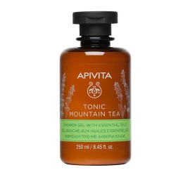 Apivita Tonic Mountain Tea Shower Gel with Essential Oils, Αφρόλουτρο για το σώμα με αιθέρια έλαια & Τσάι του Βουνού 250ml