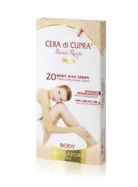 Cera di Cupra Wax Body Strips, Αποτριχωτικές Ταινίες Σώματος για Αποτελεσματική Αποτρίχωση 20 τμχ