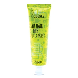 Aloe+Colors Hair mask all hair types, Πλούσια ενυδατική μάσκα για βαμμένα μαλλιά με οργανική aloe vera και Υαλουρονικό οξύ 250ml