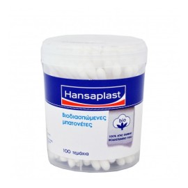 Hansaplast, Βιοδιασπώμενες Μπατονέτες από 100% Αγνό Βαμβάκι 100τμχ
