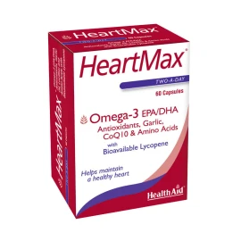 Health Aid HeartMax, Φροντίδα για δυνατή καρδιά με Ω3, Σκόρδο & Αντιοξειδωτικά 60Caps