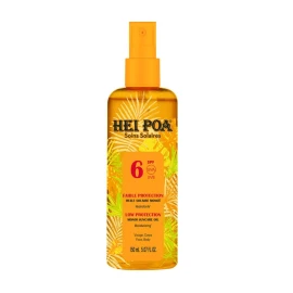 Hei Poa Monoi Dry Oil SPF6  Spray, Ξηρό Αδιάβροχο Αντηλιακό Λάδι Monoi, με άρωμα Tiare για Σώμα & Πρόσωπο 150 ml