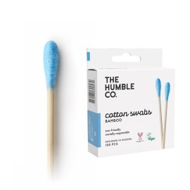 The Humble Co Natural Cotton Swabs Light Blue, Μπατονέτες από Μπαμπού & Βαμβάκι σε Γαλάζιο Χρώμα 100τμχ