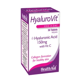Health Aid HyaluroVit 150mg, Υαλουρονικό Οξύ με Βιταμίνη C για Επανόρθωση Της Επιδερμίδας, 30tabs