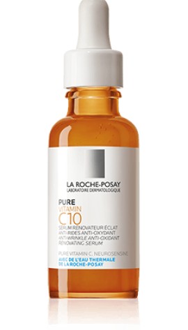 La Roche Posay Pure Vitamin C10 Serum, Aντιοξειδωτικός Oρός Προσώπου με βιταμίνη C, για Ρυτίδες, Έλλειψη Λάμψης, Ανομοιόμορφη Όψη,  30ml