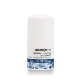 Macrovita Natural Crystal Deodorant Roll-On Natural, Φυσικός Αποσμητικός Κρύσταλλος Χωρίς Άρωμα 50ml