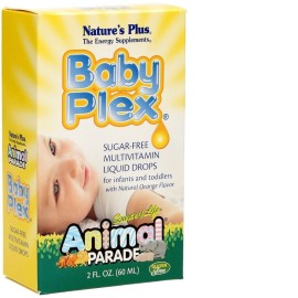 Natures Plus Animal Parade Baby Plex, Πολυβιταμινούχα Φόρμουλα σε υγρή μορφή για μωρά & μικρά παιδιά, με γεύση Πορτοκάλι, 60ml