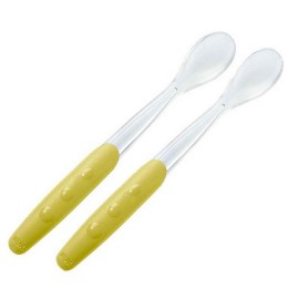 Nuk Easy Learning Soft Spoon, Έξτρα Μαλακό Κουτάλι Φαγητού σε Κίτρινο Χρώμα από 4 Μηνών και Άνω 2 τμχ