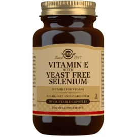 Solgar Vitamin E with Yeast Free Selenium, Αντιοξειδωτικό συμπλήρωμα διατροφής 50Veg Tabs 