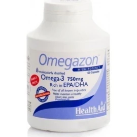 Health Aid Omegazon 750mg, Συμβάλουν στη καλή λειτουργία της καρδιάς του κυκλοφορικού, της χοληστερίνης & τριγλυκεριδίων 120caps