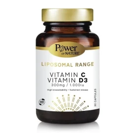 Power Health Liposomal Range Vitamin C 300mg + Vitamin D3 1000iu, Συμπλήρωμα Διατροφής με Βιταμίνη C&Βιταμίνη D3 30caps