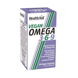 Health Aid Vegan Omega 3-6-9, Ακόρεστα λιπαρά οξέα, ιδανικά για αυστηρά χορτοφάγους 60Vegan Caps
