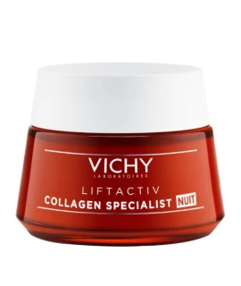 Vichy Liftactiv Collagen Specialist Νight, Αντιγηραντική Κρέμα Νύχτας, Μειώνει τις ρυτίδες, Συσφίγγει το δέρμα, Αναζωογονεί & Ενισχύει τη λάμψη 50ml