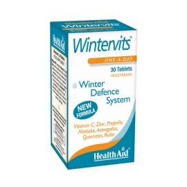 Health Aid Wintervits, Για τόνωση του ανοσοποιητικού με Βιταμίνη C, Ψευδάργυρος, Πρόπολη, Μαϊτάκε, Αστράγαλους, Κουερσετίνη 30Veg Tabs